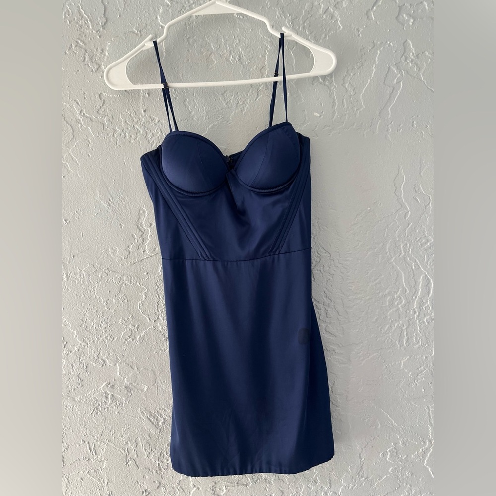 Oh Polly Blue Chemise with Bustier Top NWOT